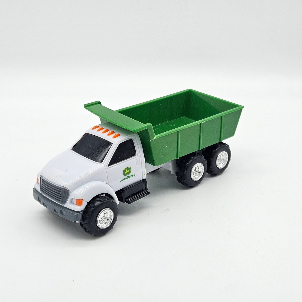 Ertl John Deere Dump Truck Kids Small White Green Die-Cast Tilting Bed G0215YL01